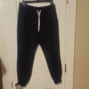 Vuori Heather Navy Joggers with White Drawstring